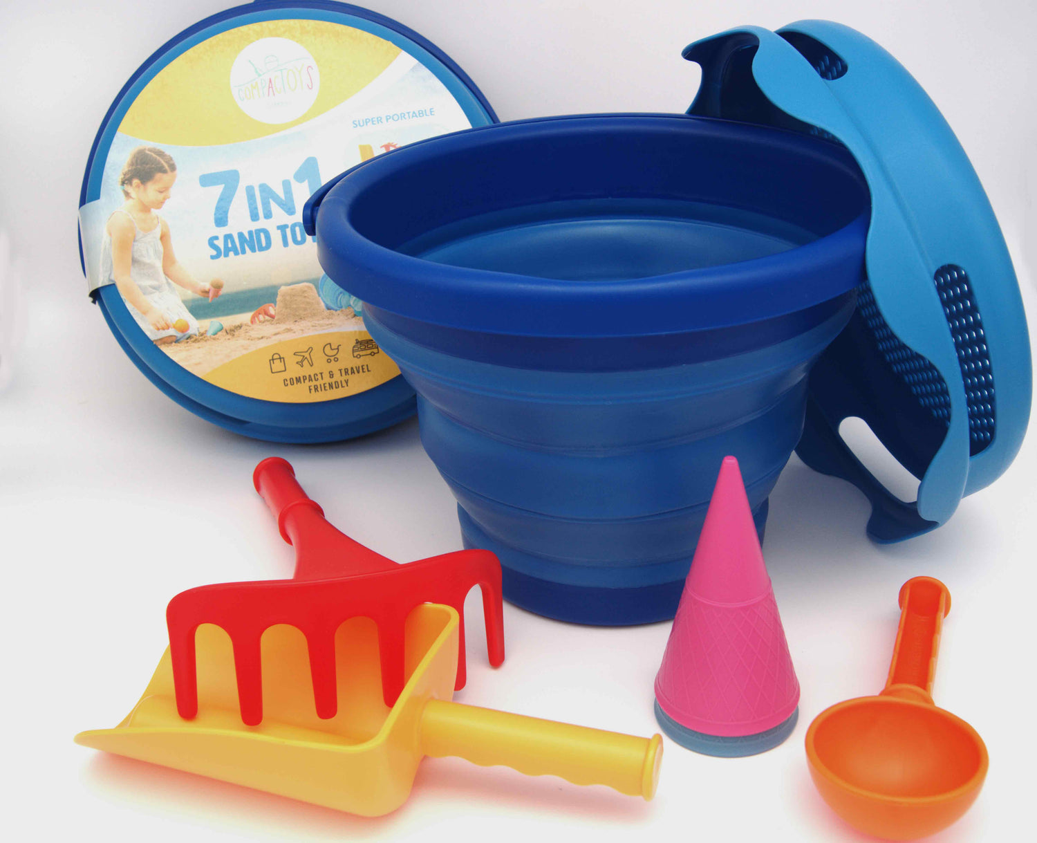 7in1 Sand Toys - jouets de sable 7 pièces bleu