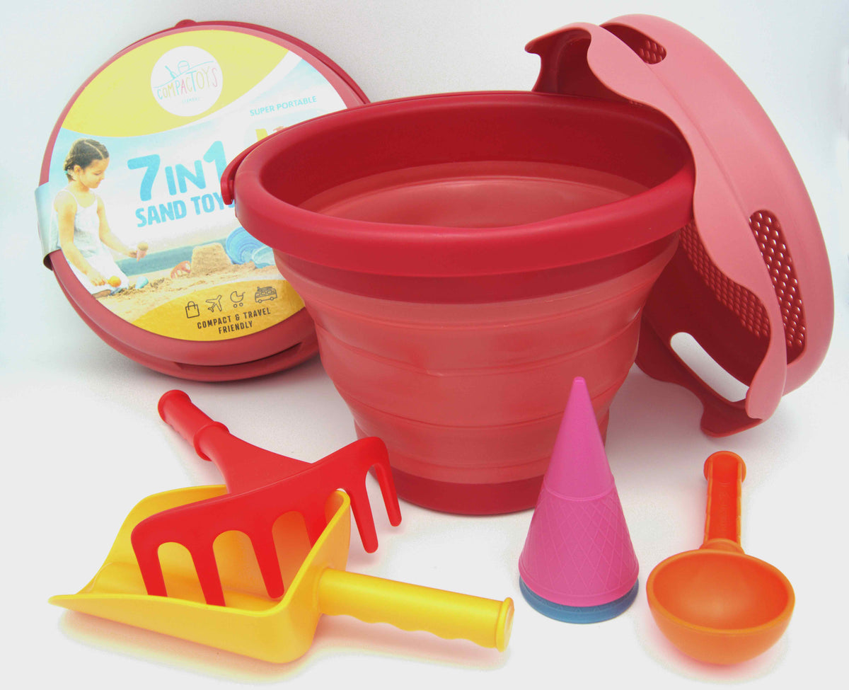 7in1 Sand Toys - sand toys 7 pieces red